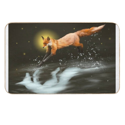 Fox Walks on Water  Long-Lasting Bath Mat