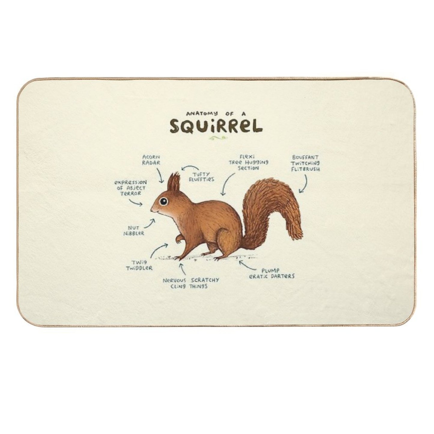 Anatomy of A Squirrel  Versatile Bath Mat