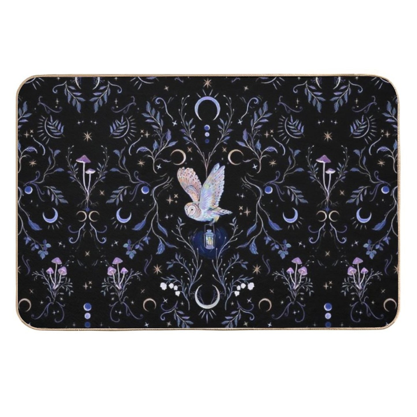 Owl Moonlight  Fade-Resistant Bath Mat
