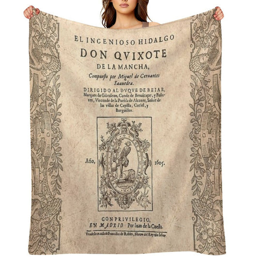 Cervantes, Don Quijote De La Mancha 1605 Travel-friendly Throw Blanket