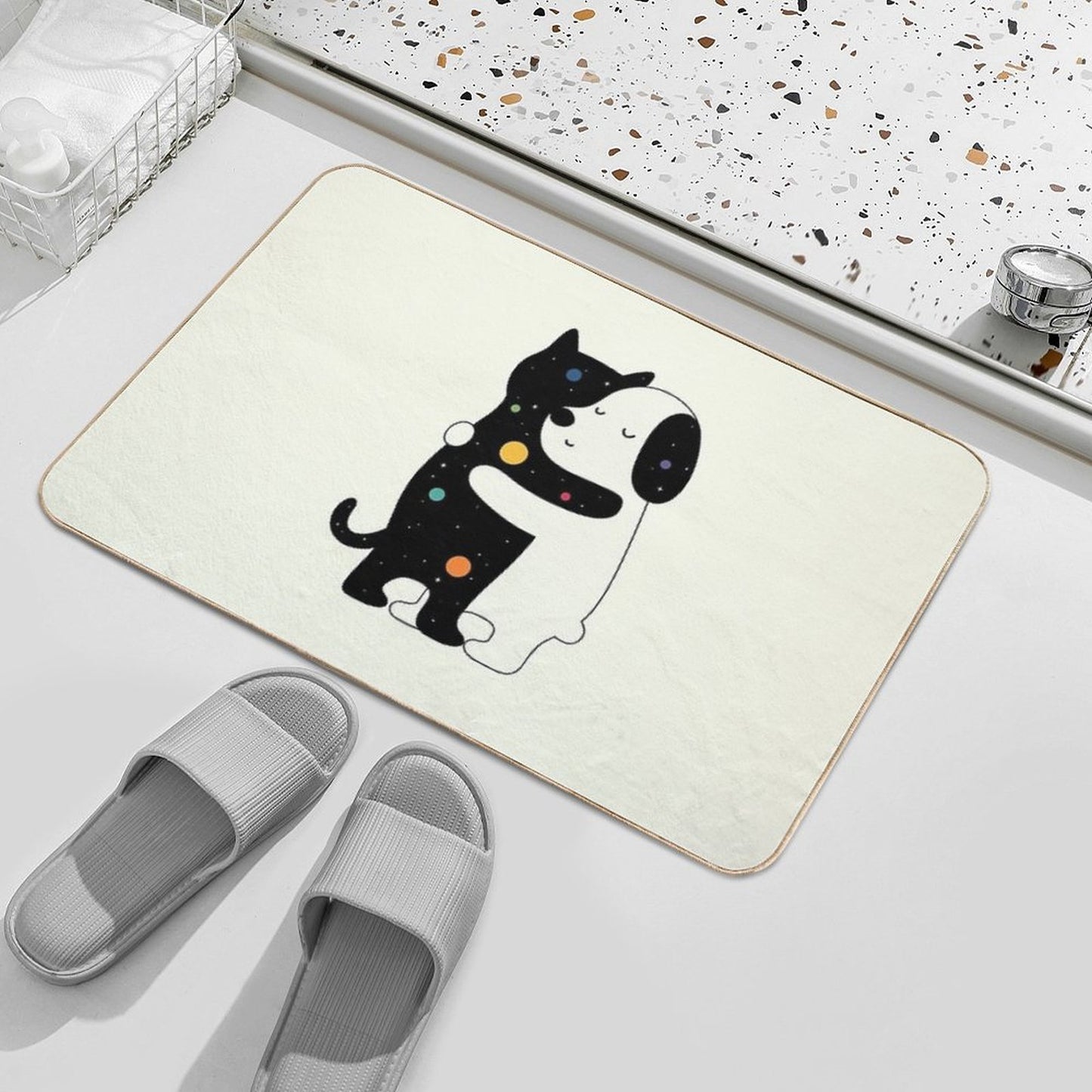 Universal Language  Slip-Resistant Bath Mat