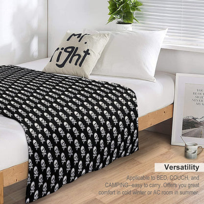 Skull N Bones Pattern Sustainable Throw Blanket