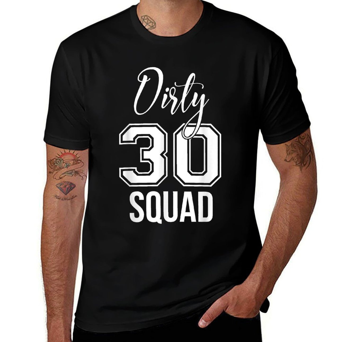Dirty 30 Crew Great for 30th Birthday Party With Crew Squad  Heathered Texture T-Shirt