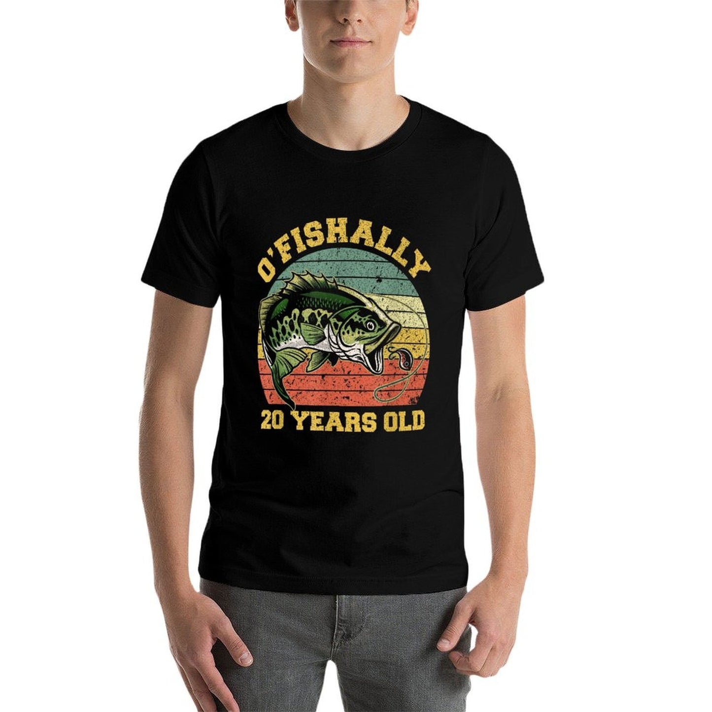 O'Fishally 20 Years Old Fishing Birthday Theme Party 20th  Graphic-printed T-Shirt