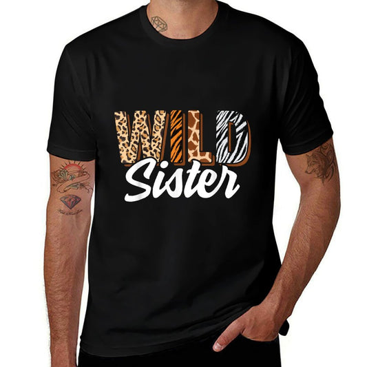 Wild Sister Zoo Born Two Be Wild B-day Safari Jungle Animal  High-quality Stitching T-Shirt