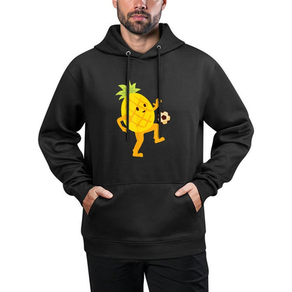 Pineapple Playing Soccer Hobby Sports Ball Sports Kangaroo Pocket Hoodie