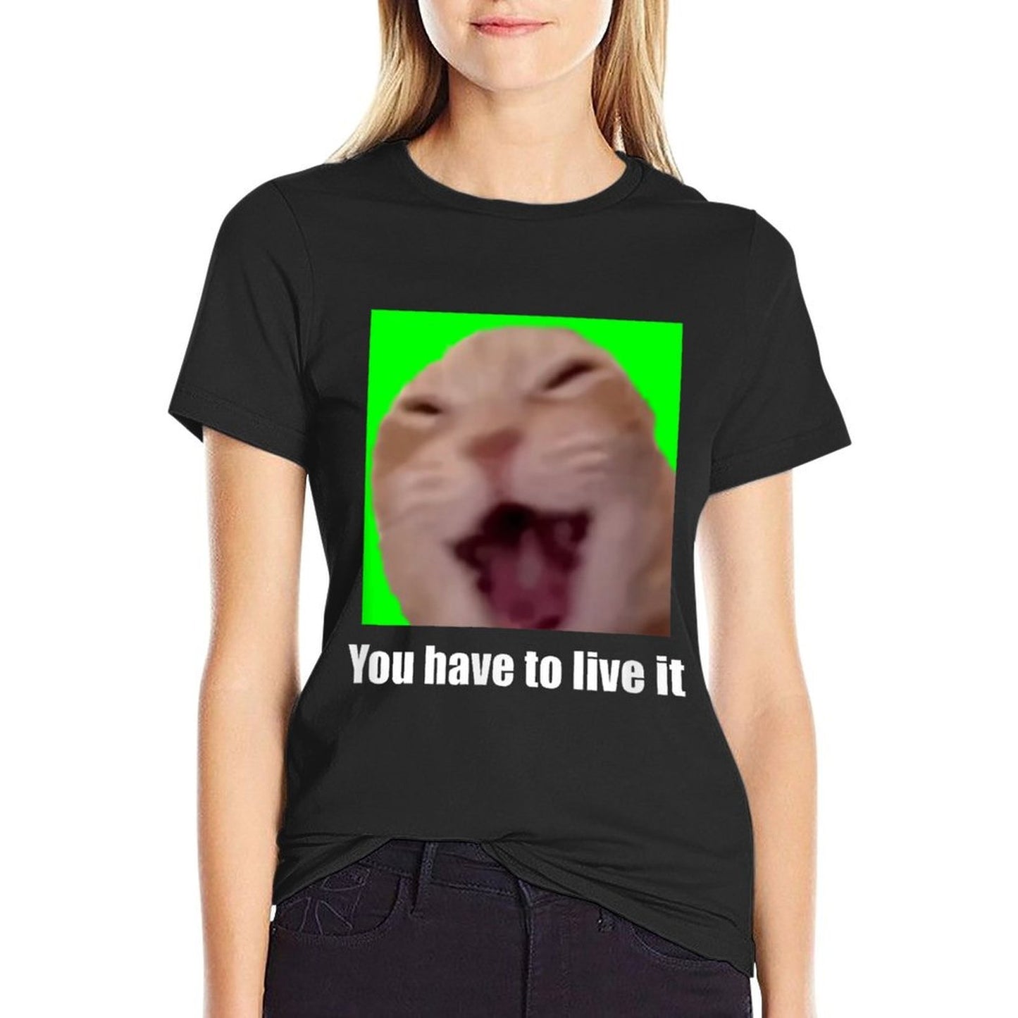 Laughing Cat Meme for Men Women  Slim-fit Cut T-Shirt