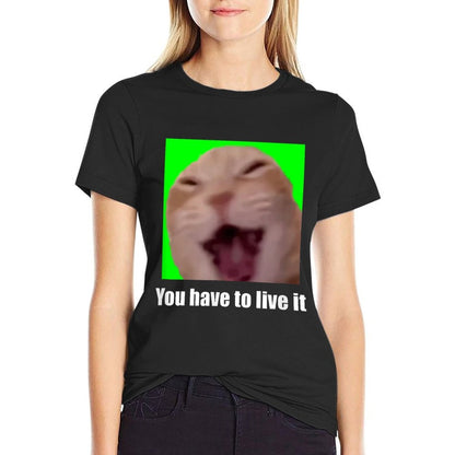 Laughing Cat Meme for Men Women  Slim-fit Cut T-Shirt