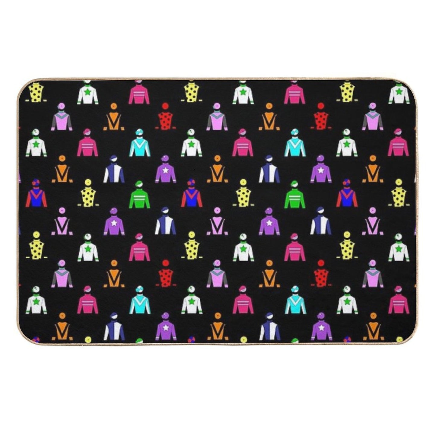 Horse Racing Jockey Silks  Easy To Clean Bath Mat