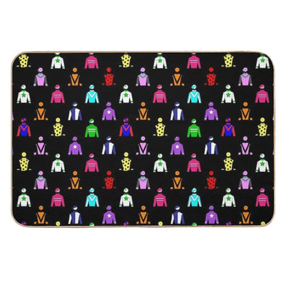 Horse Racing Jockey Silks  Easy To Clean Bath Mat