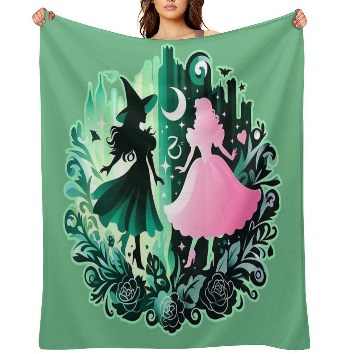 Elphaba & Glinda Wicked The Musical Velvety-soft Throw Blanket