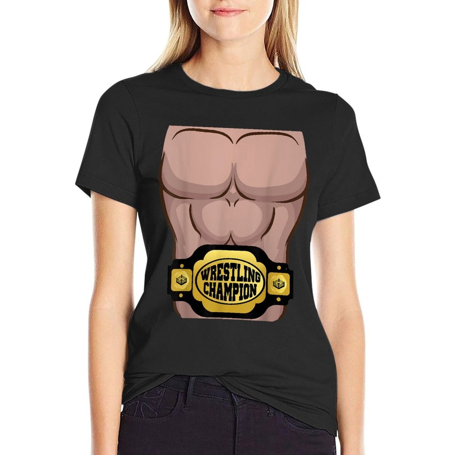Champion Belt Wrestler Costume Halloween Kids Adult  Graphic-printed T-Shirt