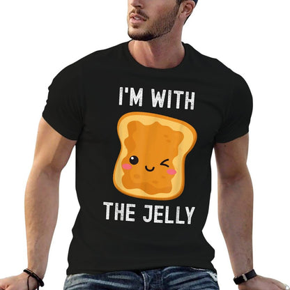 Funny Peanut Butter  Jelly Matching His  Hers Couples  Heathered Texture T-Shirt