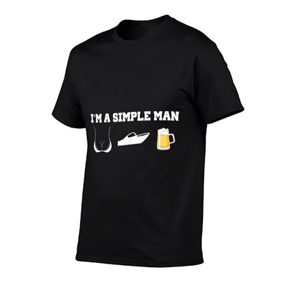 Im A Simple Man Beer Boobs Boats  Trendy Pattern T-Shirt