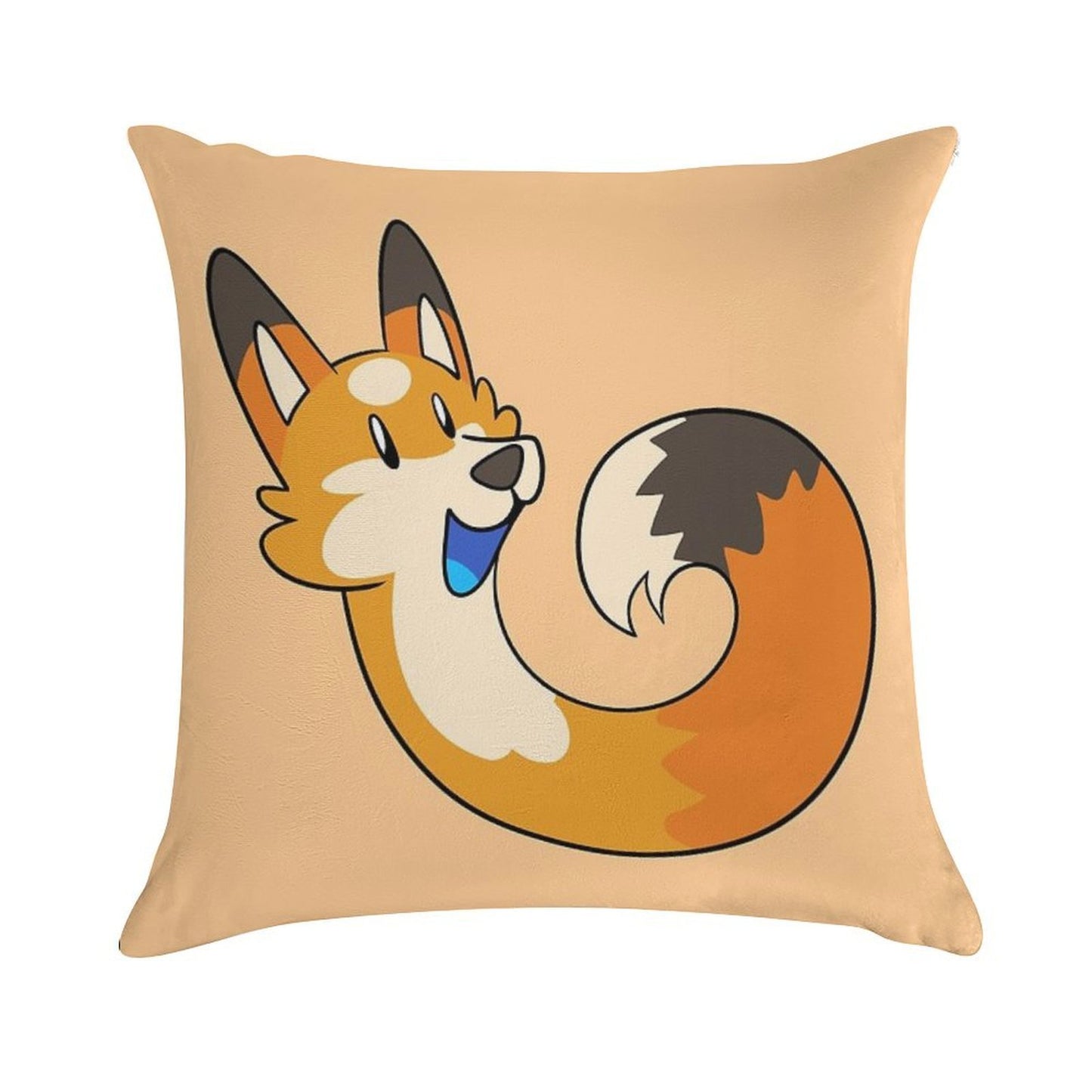 Orange Pipefox - Pip Soft High-Density Material Throw Pillow