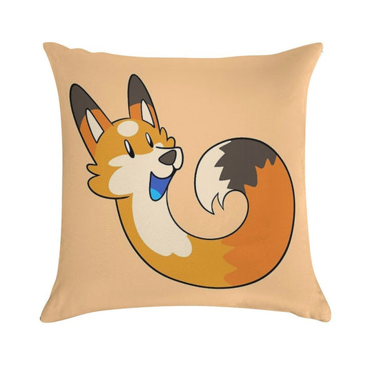 Orange Pipefox - Pip Soft High-Density Material Throw Pillow