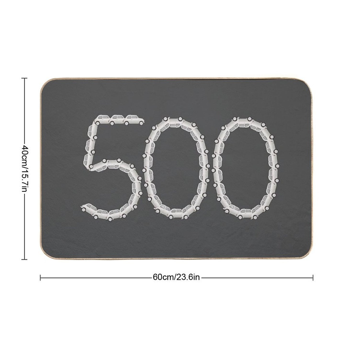 Fiat 500 Sign Made of Classic Fiat 500 Cars  Long-Lasting Bath Mat