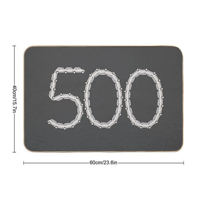 Fiat 500 Sign Made of Classic Fiat 500 Cars  Long-Lasting Bath Mat