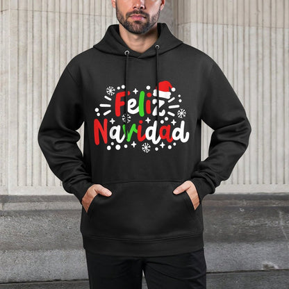 Feliz Navidad Matching Family Spanish Christmas Men Women Adjustable Hood Hoodie