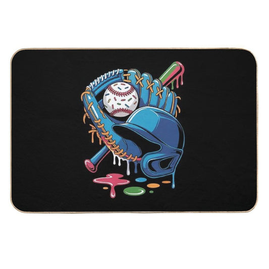 Ice Cream Drip Baseball Stuff Baseball Drip For Boys  Long-Lasting Bath Mat