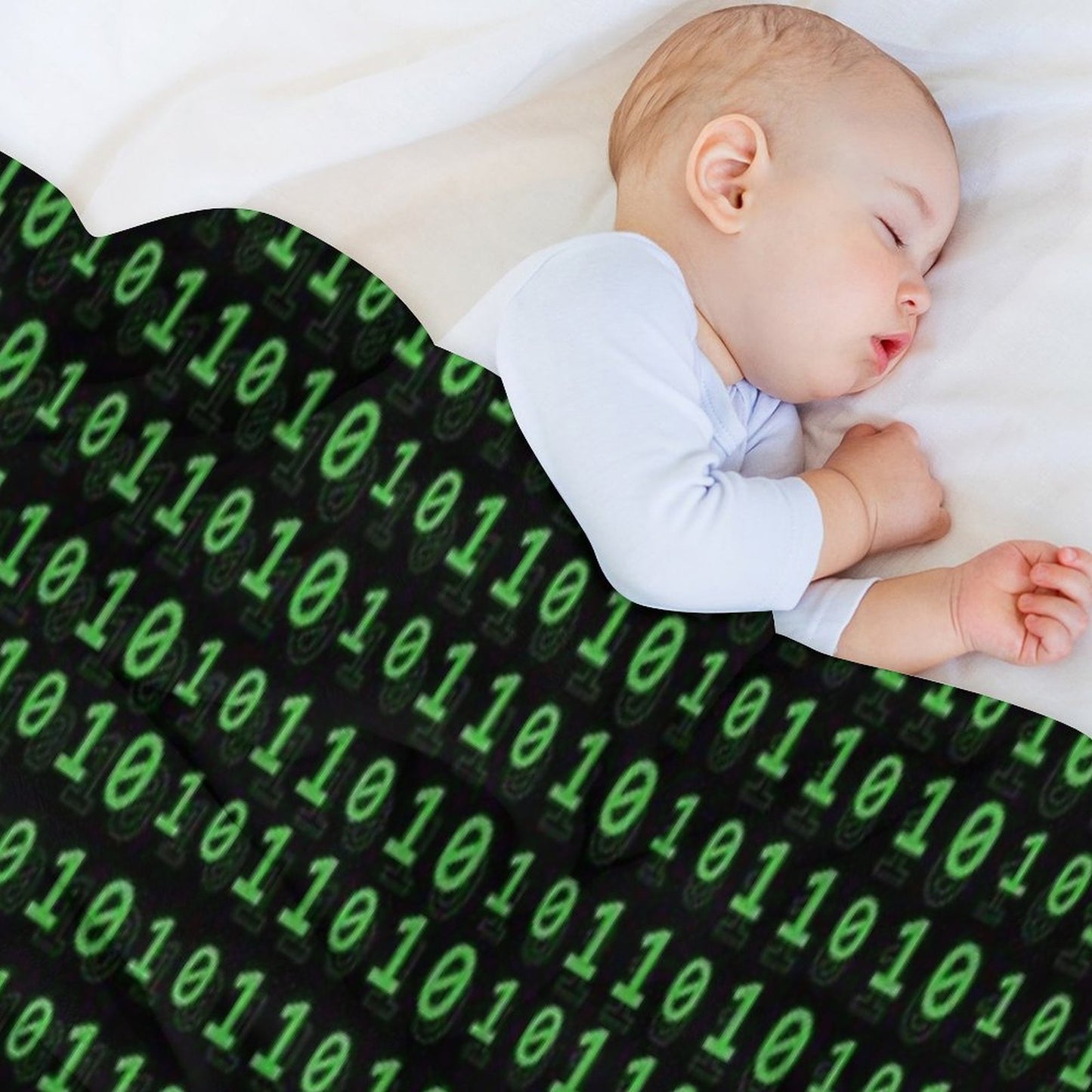 Binary Numbers Wrinkle-free Throw Blanket