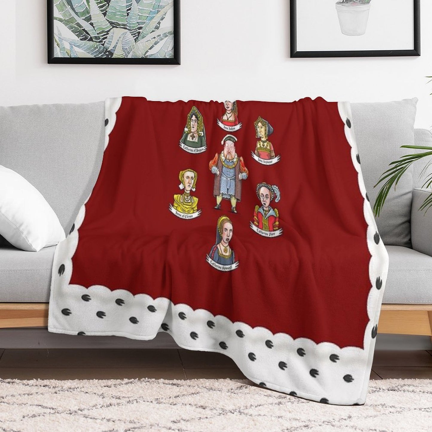 The Six Wives of King Henry VIII Compact Throw Blanket
