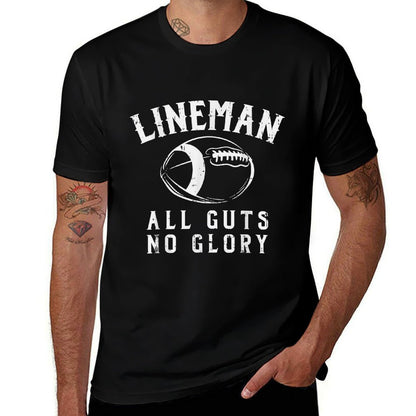 Lineman Guts Glory Funny American Football Gridiron Gift  Oversized Silhouette T-Shirt