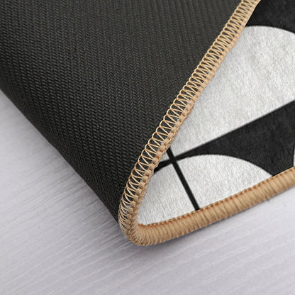 Mid-Century Modern Pattern No.2 - Black And White Concrete  Non-Slip Bath Mat