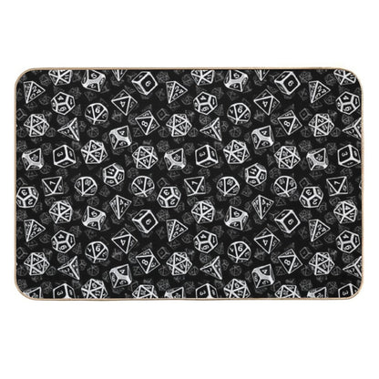 D20 Dice Set Pattern (White)  Easy To Clean Bath Mat
