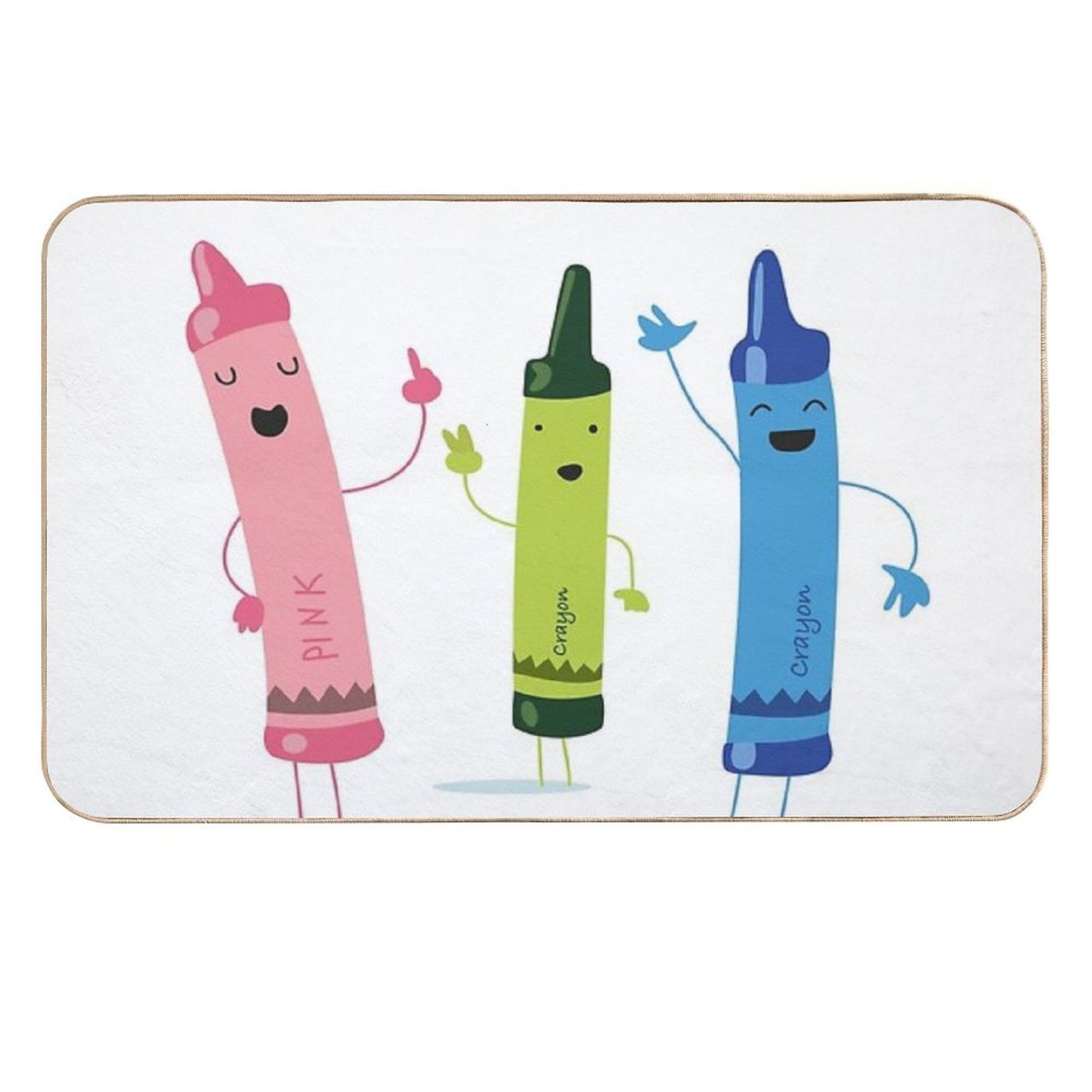 Cute Funny Cartoon Crayon Characters  Eco-Friendly Bath Mat