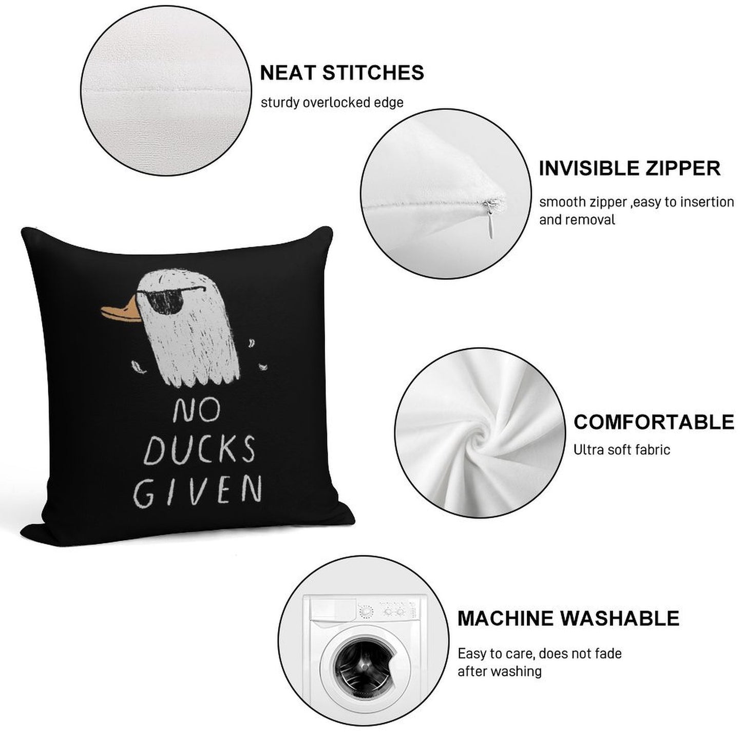 No Ducks Given Soft Bedroom Essential Throw Pillow