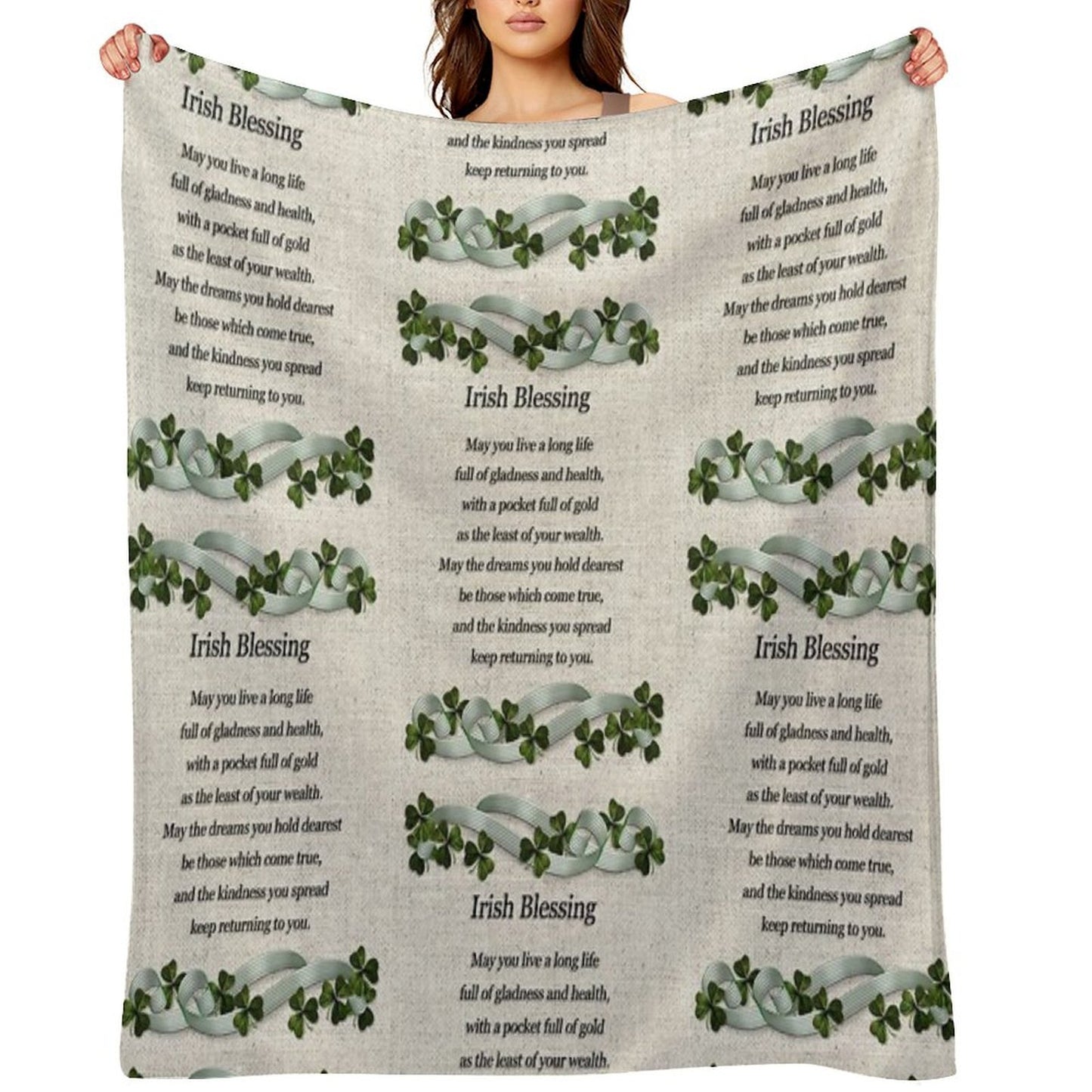 Irish Blessing Art Shrink-resistant Throw Blanket