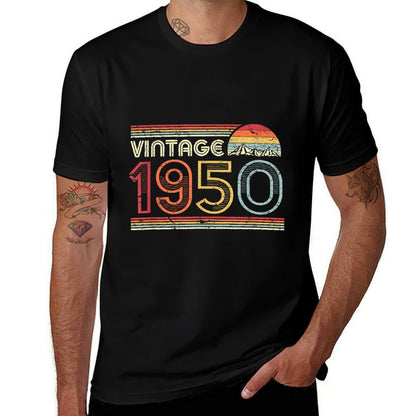 70th Birthday Gift T. Classic, Vintage 1950  Ribbed Collar T-Shirt