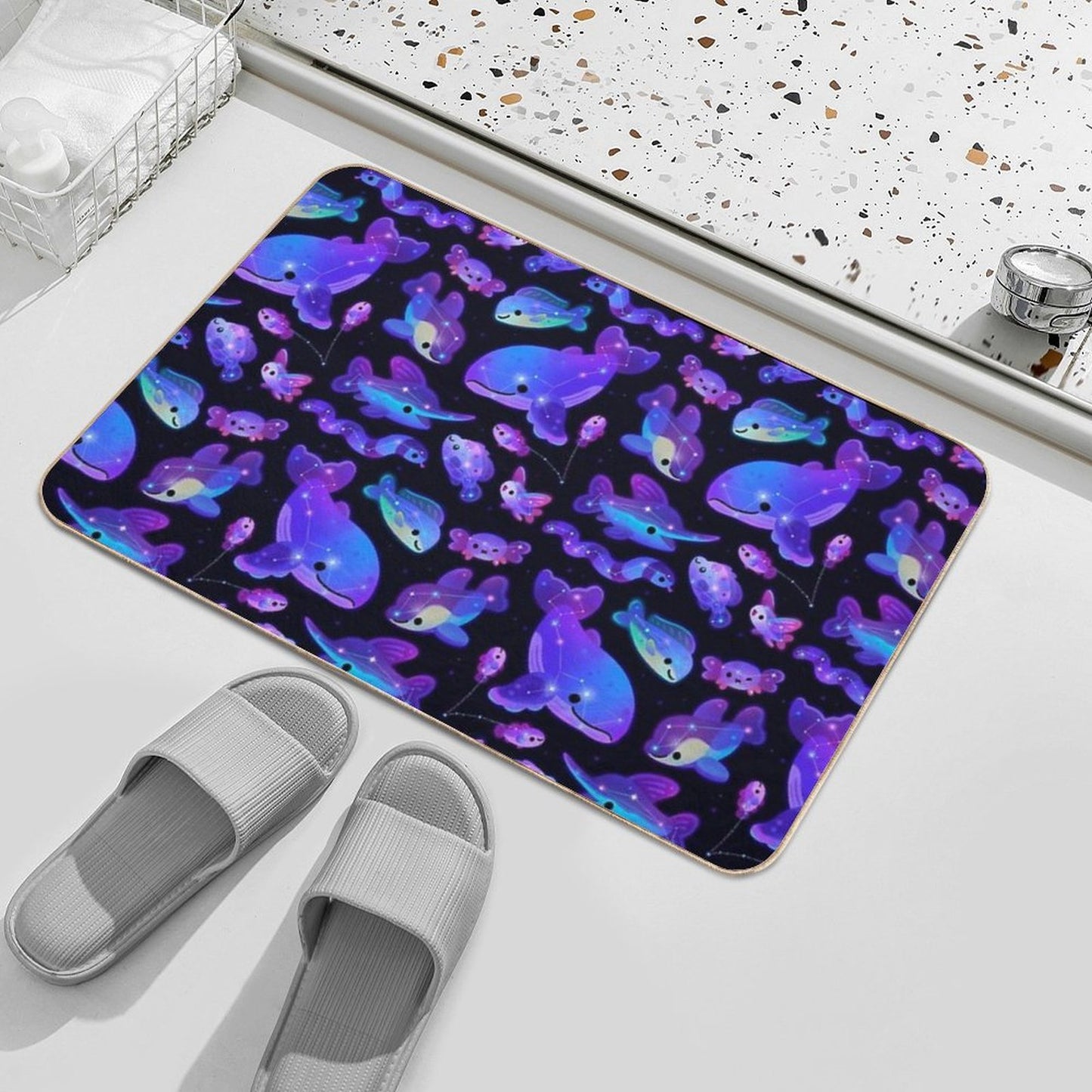 Ocean Constellations  Toxin-Free Bath Mat