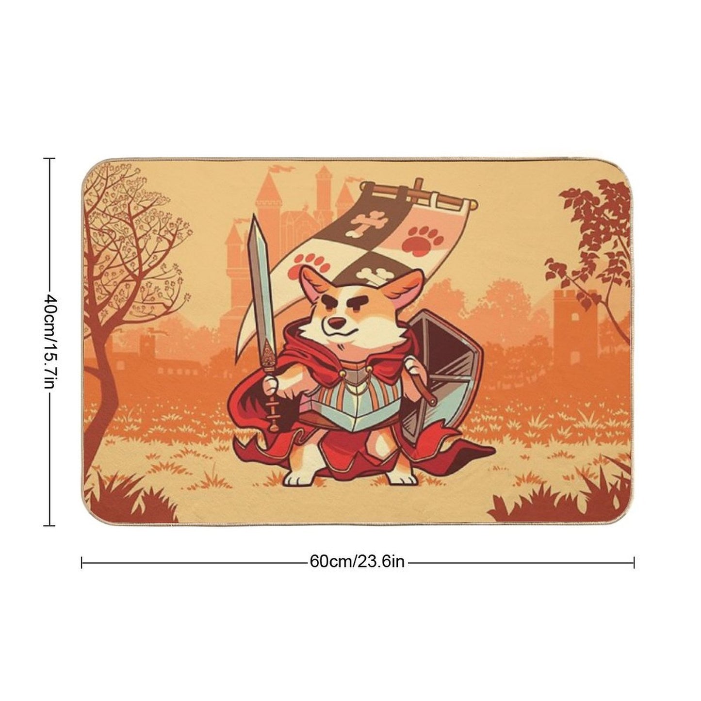 Corgi Knight  Rapid-Drying Bath Mat