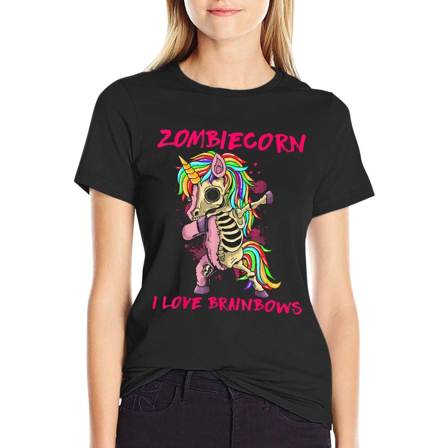 Zombiecorn I Love Brainbows Zombie Halloween Unicorn Lovers  Quick-drying T-Shirt