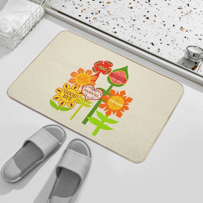 It's A Small World Goodbye Room Flowers  Rapid-Drying Bath Mat