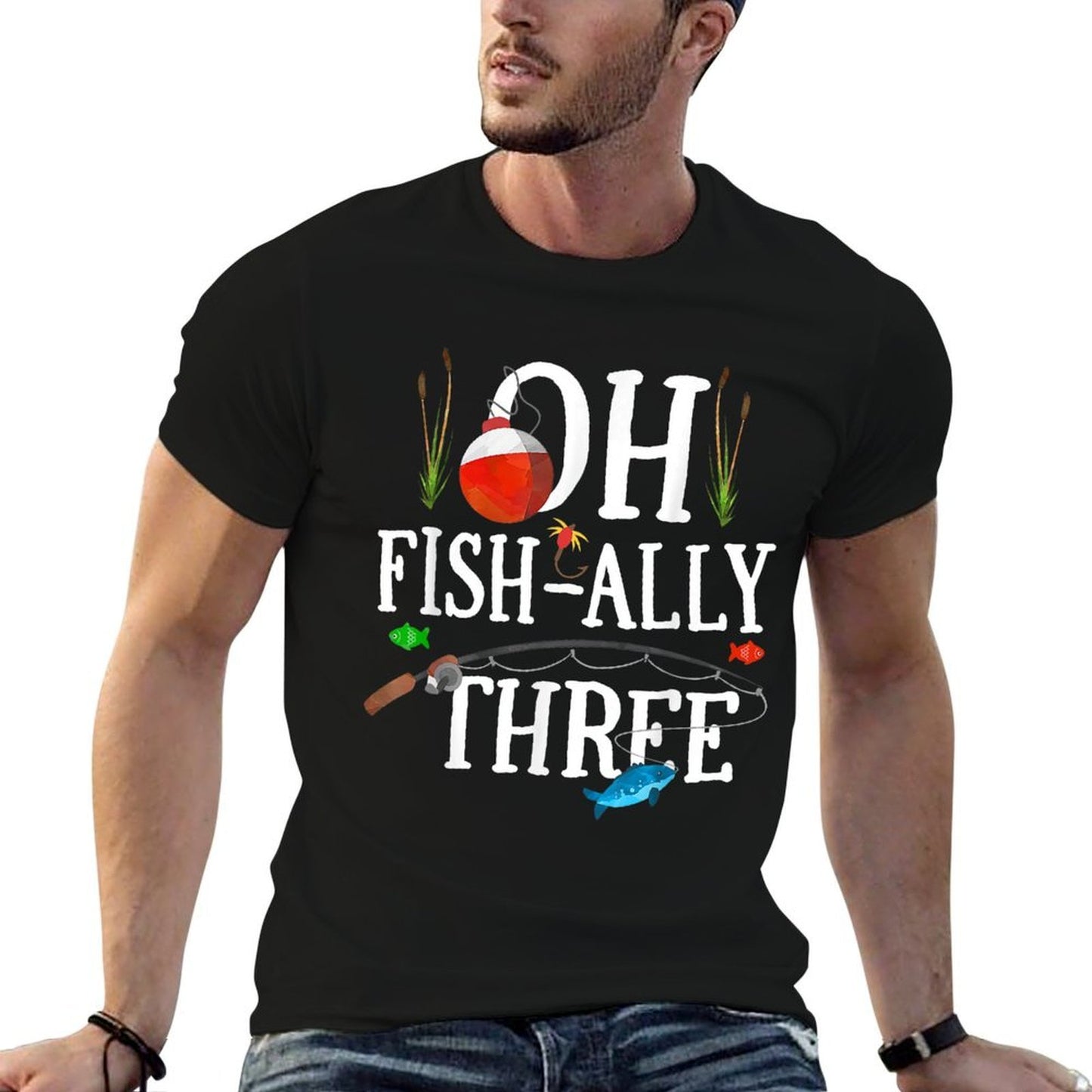 O-fish-ally Three Birthday Decorations 3rd Birthday Boy  Stretchy T-Shirt