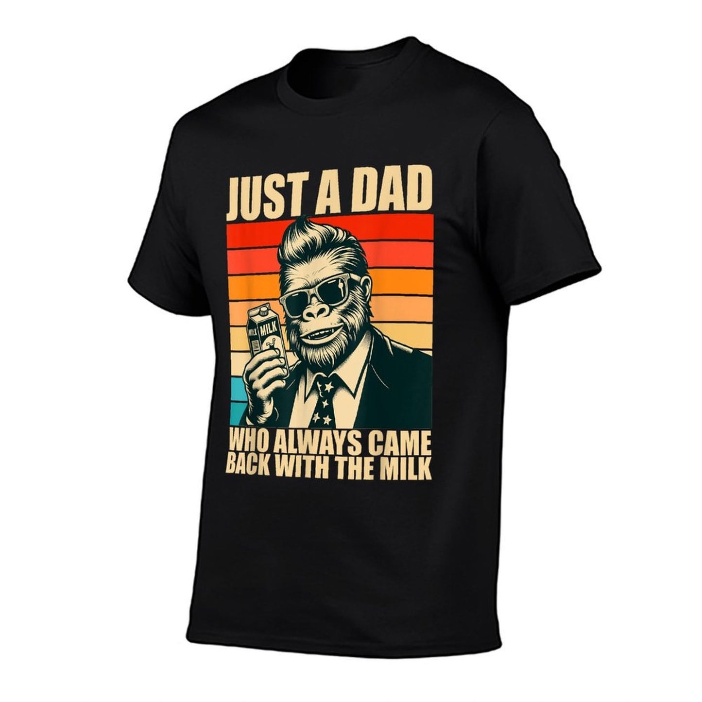 Just A Dad Who Always Came Back With The Milk Bigfoot Papa  Polyester Blend T-Shirt