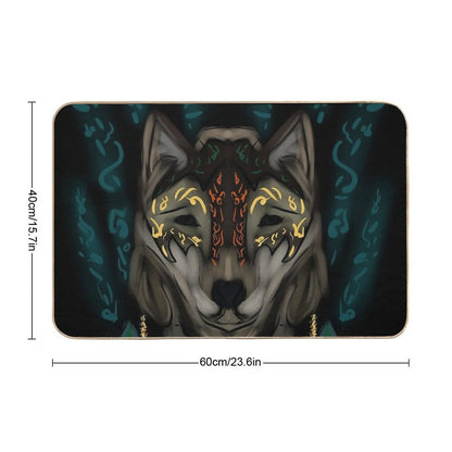 Totemic Wolf  Dirt-Trapping Bath Mat