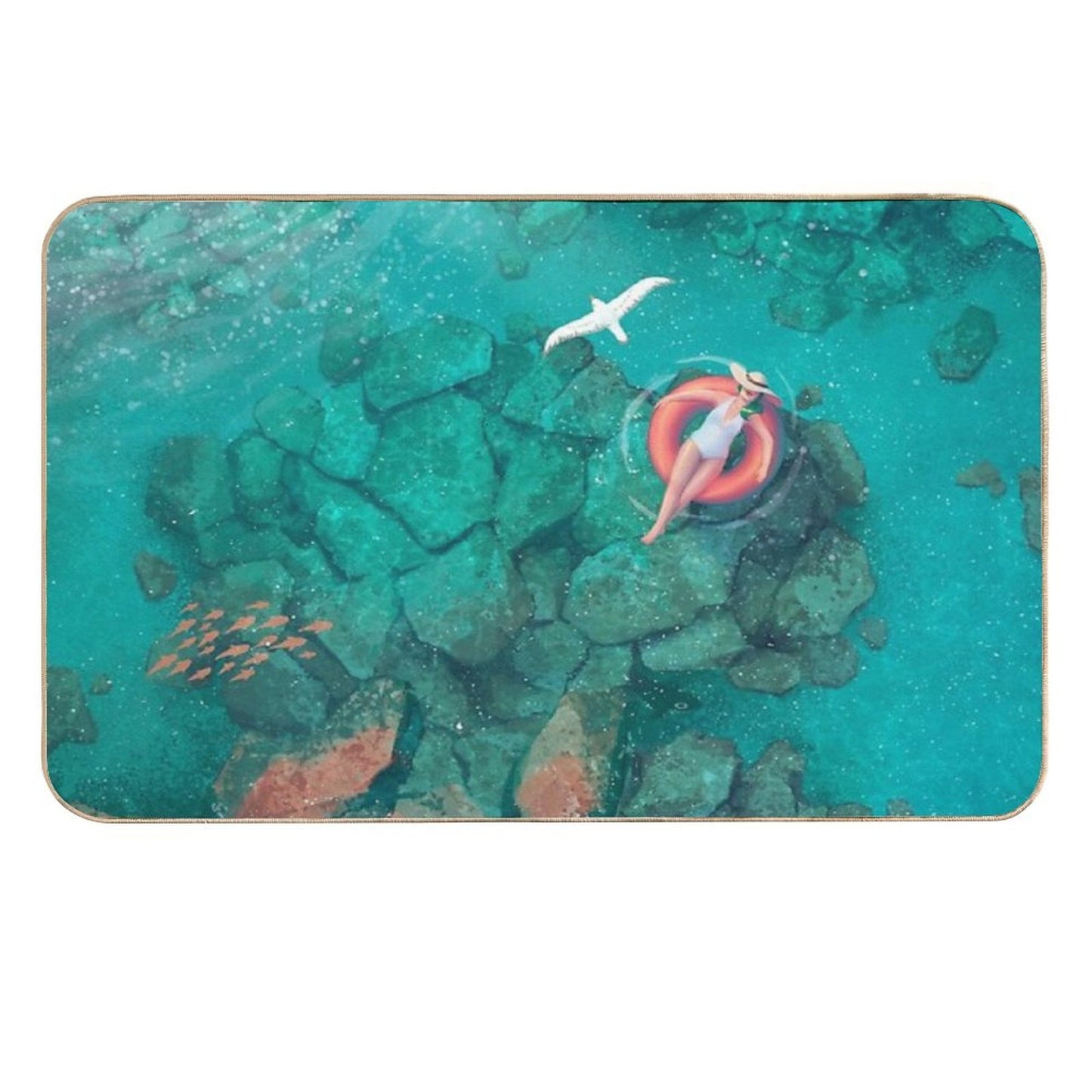 Saltwater Summer  Repositionable Bath Mat