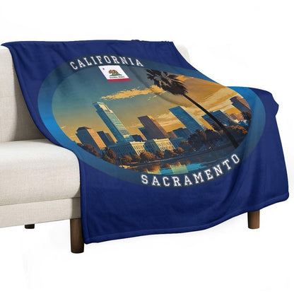 Sacramento California Travel Plush Throw Blanket