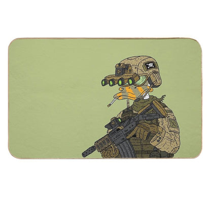 Special Forces Duck. Army Soldier.  Dirt-Trapping Bath Mat