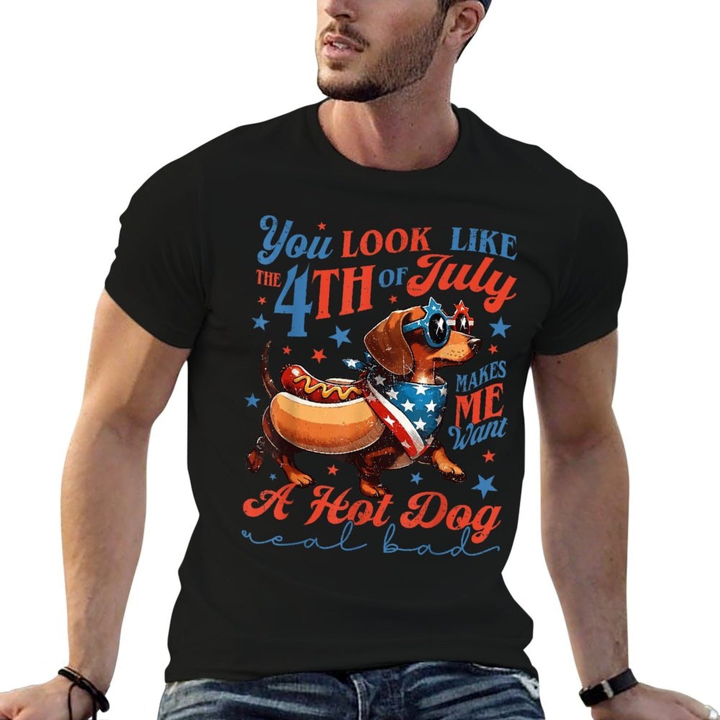 Dachshund You Look Like The 4th July Makes Me Want A Hot Dog  Breathable T-Shirt