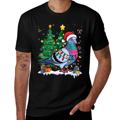 Pigeons Christmas Outfit Breeder  Fade-proof Color T-Shirt