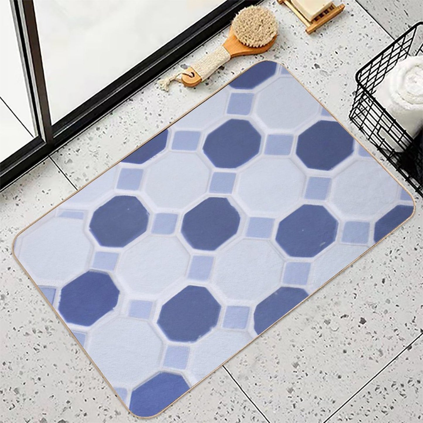 Whimsical Blueprint  Easy To Clean Bath Mat