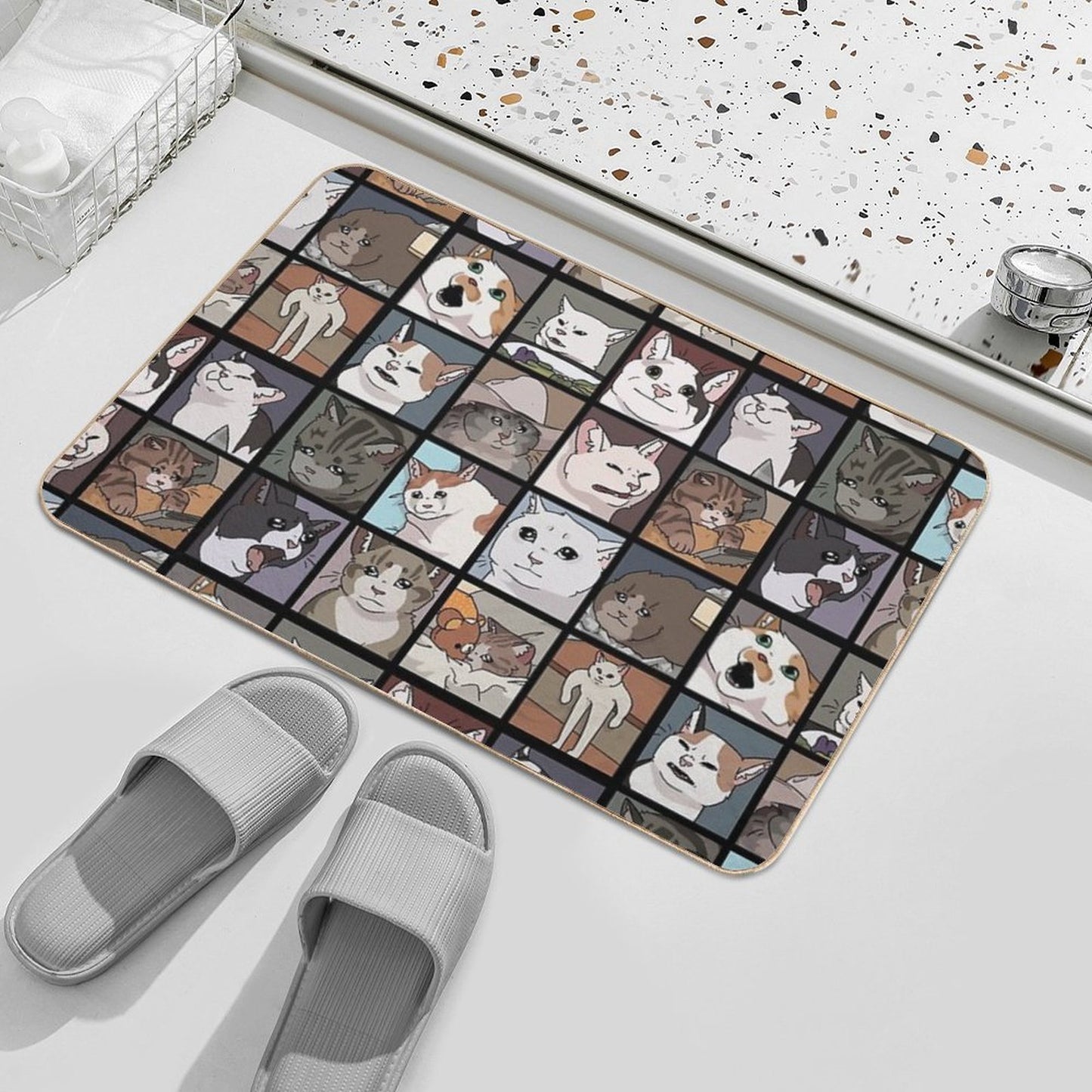 Meme Cats 2.0  Toxin-Free Bath Mat