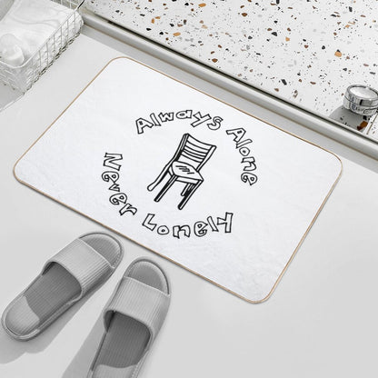 Scarfo 'Always Alone, Never Lonely' Logo  Absorbent Bath Mat