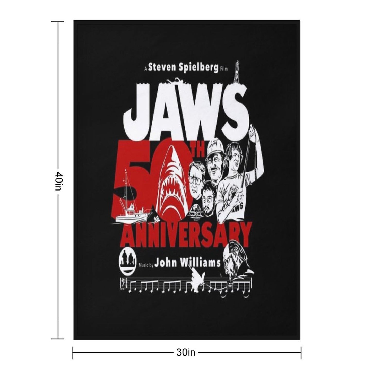 Happy 50th to That Great White Shark Movie-1 (BEWARE OF IMMITATIONS ) Easy Care Throw Blanket