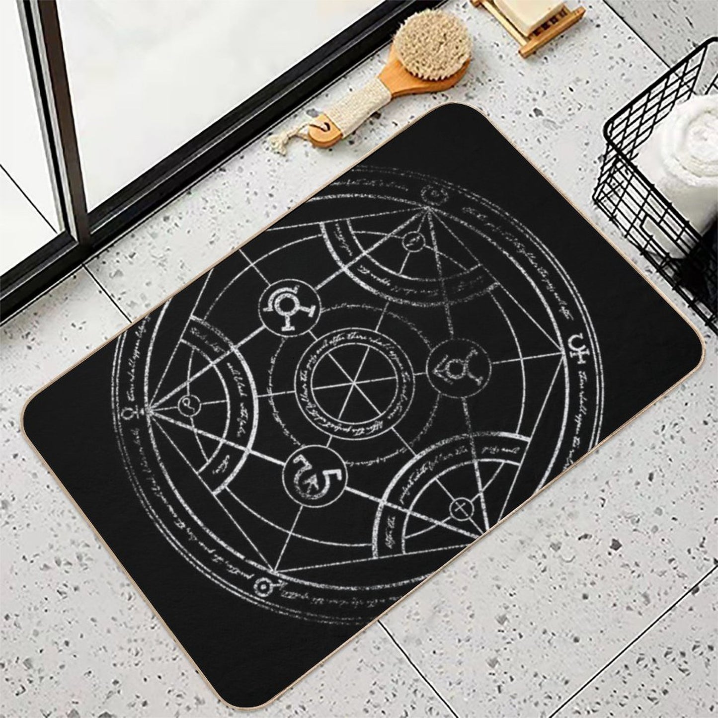 Human Transmutation Circle - Chalk  Stain-Proof Bath Mat